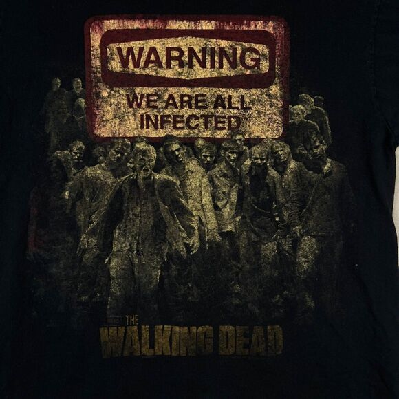 Men's The Walking Dead We Are All Infected Vintage Horror Zombies T-Shirt Size L - Picture 3 of 3